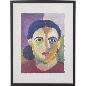 Bloomingville Mariella Illustration mit Rahmen 42x32 cm, Schwarz