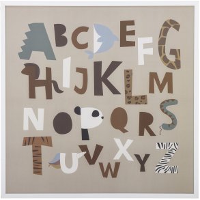 Bloomingville Mini Memmo Illustration m. Rahmen 52x52 cm, Wei