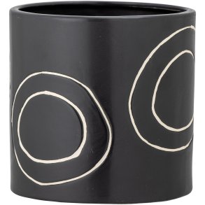 Bloomingville Troy Blumentopf H14 cm, Schwarz/Wei