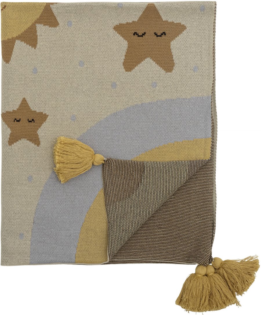 Bloomingville Mini Vigge Plaid 100x80 cm, Gul