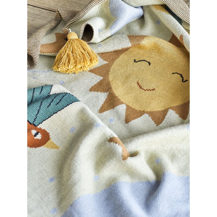 Bloomingville Mini Vigge Plaid 100x80 cm, Gul