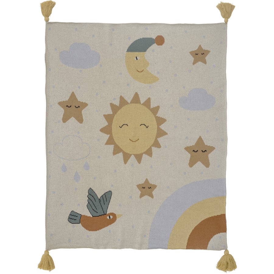 Bloomingville Mini Vigge Plaid 100x80 cm, Gul