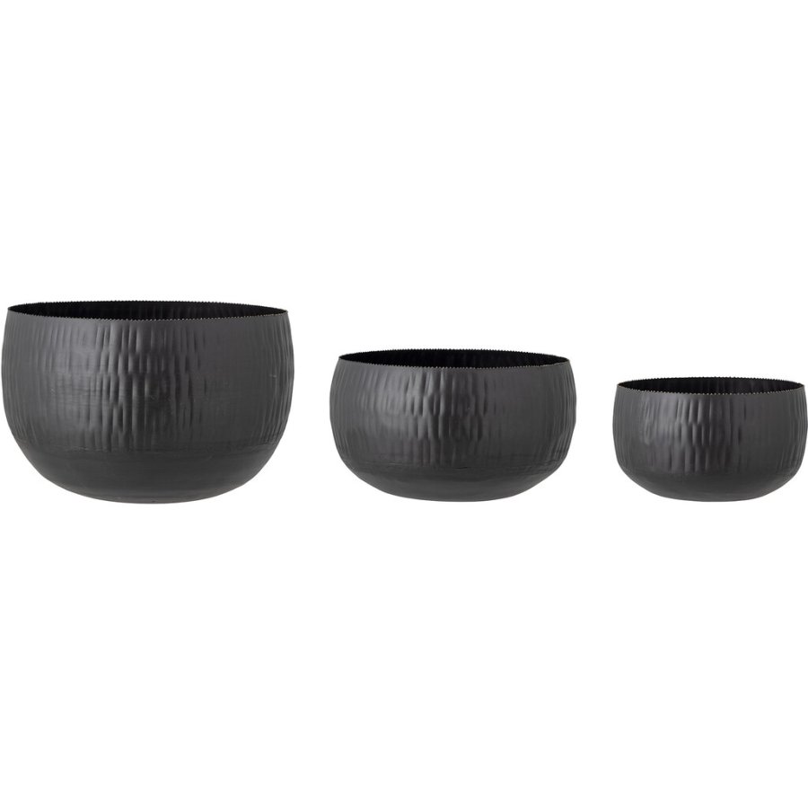 Bloomingville Abisha Blumentopf 3er Set, Schwarz