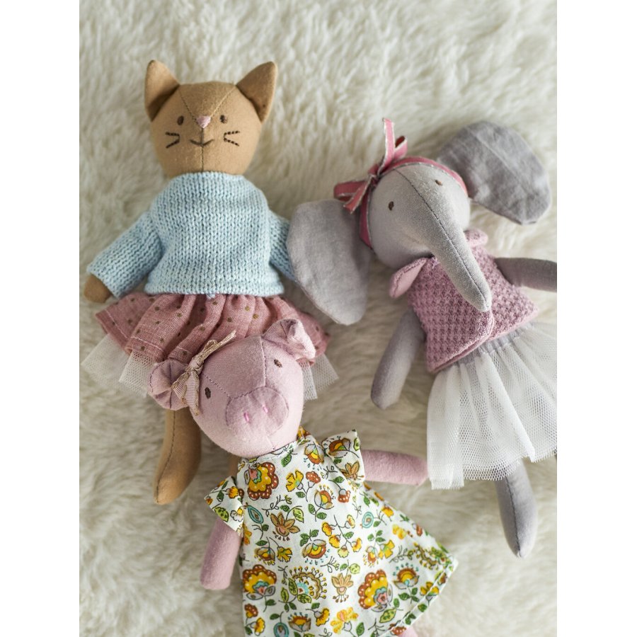Bloomingville Mini Animal friends Tjdyr 3 stk. 16 cm, Rosa