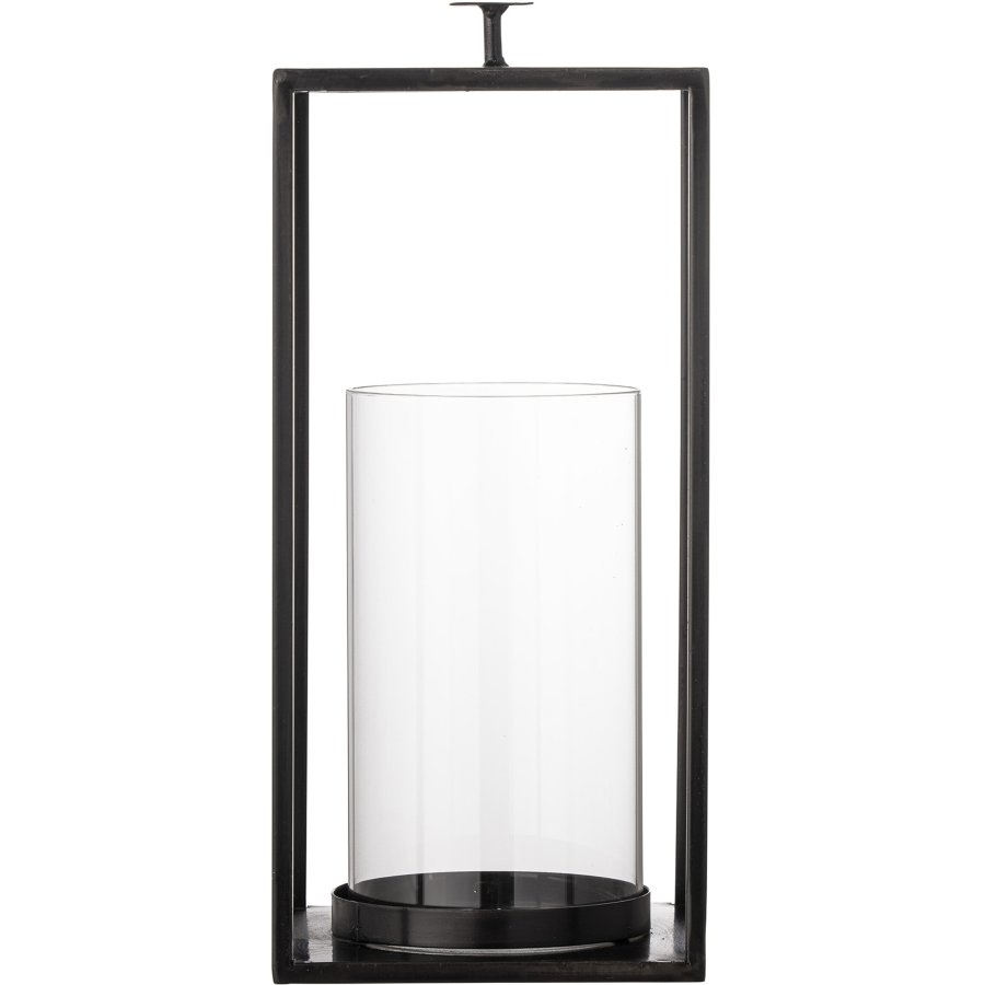 Bloomingville Udoon Laterne mit Glas H32,5 cm, Schwarz