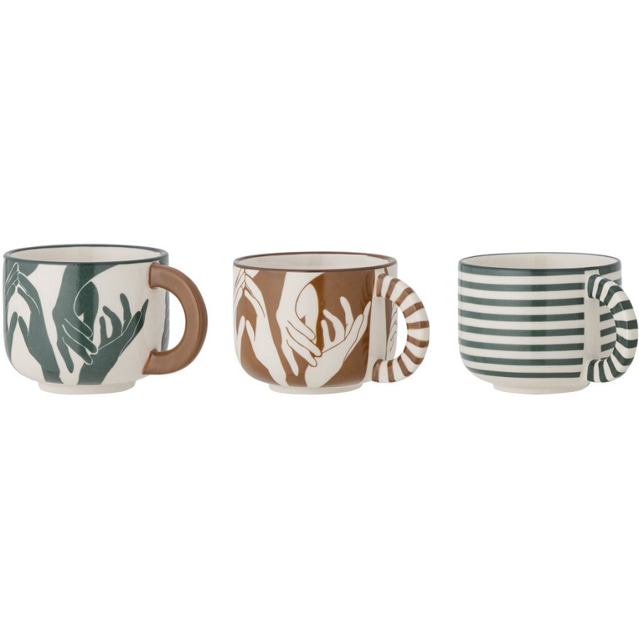 Bloomingville Carim Tasse 3er Set 24,5 cl, Grün