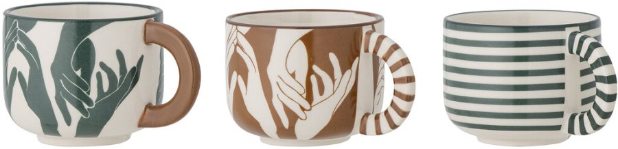 Bloomingville Carim Tasse 3er Set 24,5 cl, Grün