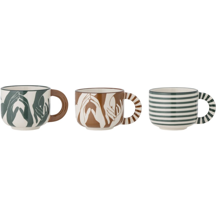 Bloomingville Carim Tasse 3er Set 24,5 cl, Grün