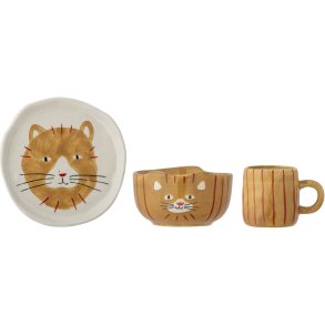 Bloomingville Mini Kittie Service 3 Dele, Brun