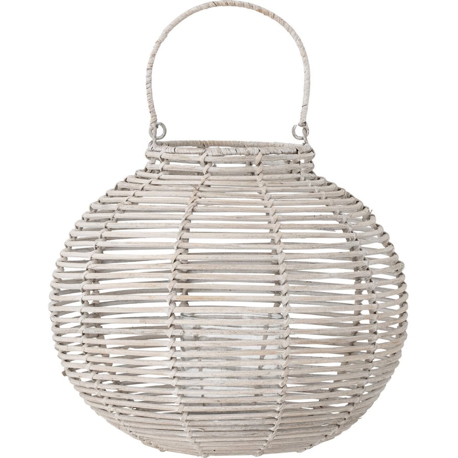 Bloomingville Malua Laterne mit Glas H36 cm, Rattan