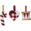 Bloomingville Velua Ornament 3er Set, Rot