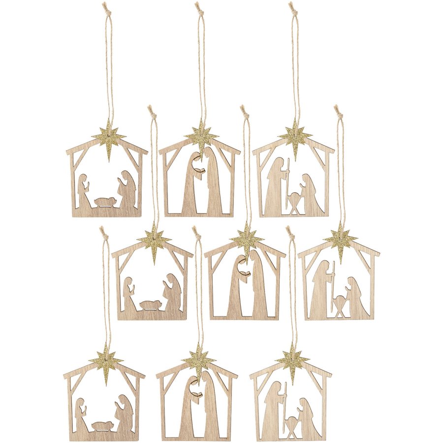 Bloomingville Jonan Ornament 9 stk. 8 cm, Natur