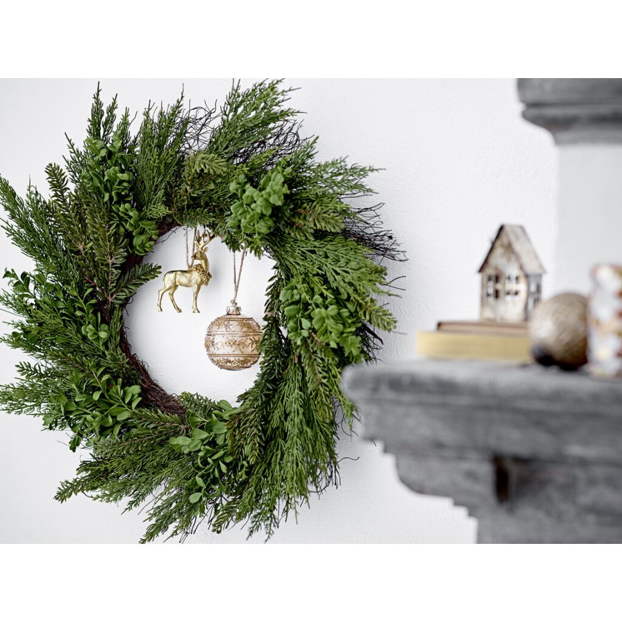 Bloomingville Elijah Ornament 2 stk. 12 cm, Guld