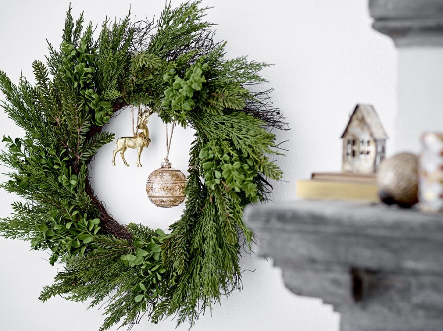 Bloomingville Elijah Ornament 2 stk. 12 cm, Guld