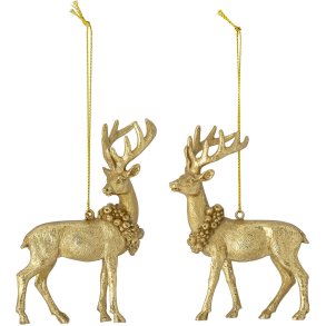 Bloomingville Elijah Ornament 2 stk. 12 cm, Guld