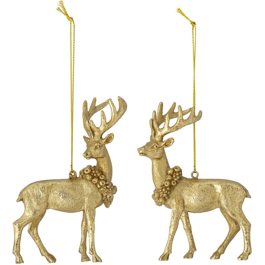 Bloomingville Elijah Ornament 2 stk. 12 cm, Guld