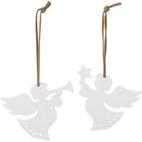Bloomingville Lisia Ornament 2 stk. 8 cm, Hvid