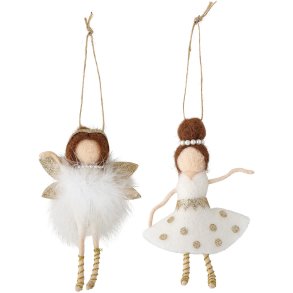 Bloomingville Liuka Ornament 2 stk. 14 cm, Hvid