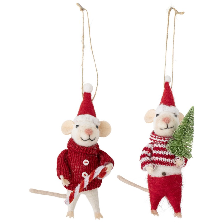 Bloomingville Peo Ornament 2 stk. 13 cm, R�d