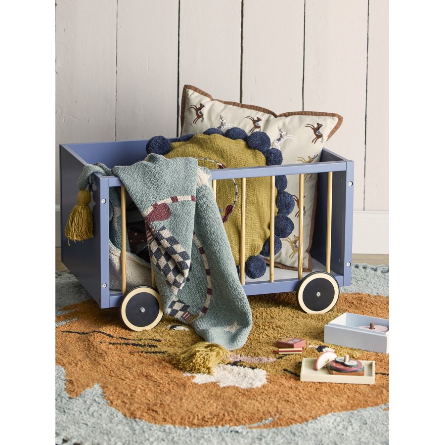 Bloomingville Mini Sebald Aufbewahrungsbox mit Rollen 60 cm, Blau