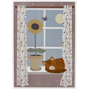 Bloomingville Mini Nuala Illustration m. Ramme 52x72cm, Hvid