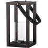 Bloomingville Lyra Laterne mit Glas H30 cm, Schwarz