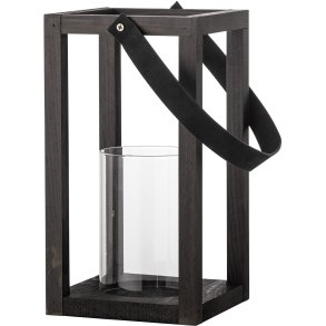 Bloomingville Lyra Laterne mit Glas H30 cm, Schwarz