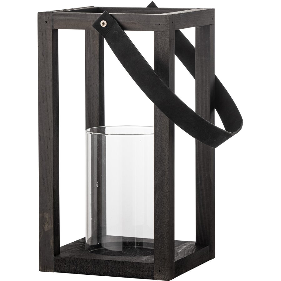 Bloomingville Lyra Laterne mit Glas H30 cm, Schwarz