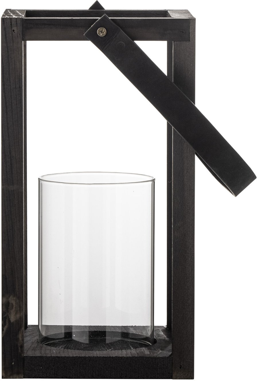 Bloomingville Lyra Laterne mit Glas H30 cm, Schwarz