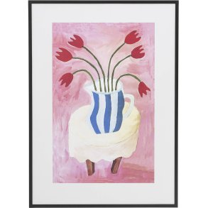 Bloomingville Florentina Illustration mit Rahmen 72x52x1 cm, Schwarz