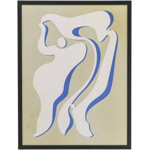 Bloomingville Lorenza Illustration mit Rahmen 32x42 cm, Schwarz