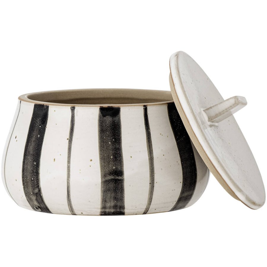 Bloomingville Marita Gefäß mit Deckel H9 cm, Schwarz