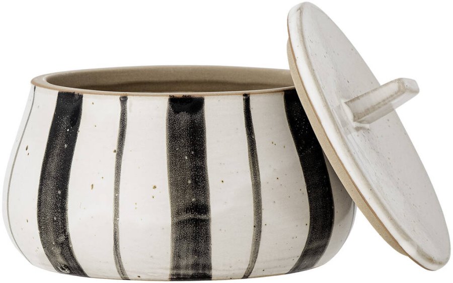 Bloomingville Marita Gefäß mit Deckel H9 cm, Schwarz