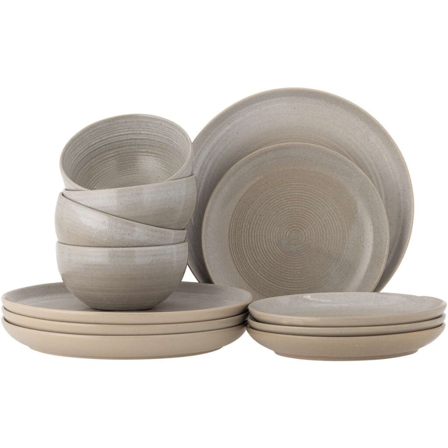 Bloomingville Taupe Tischservice-Set 12er Set, Grau