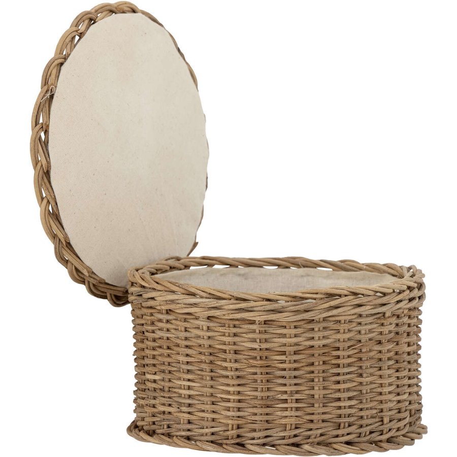 Bloomingville Kay Korb mit Deckel 20 cm, Rattan