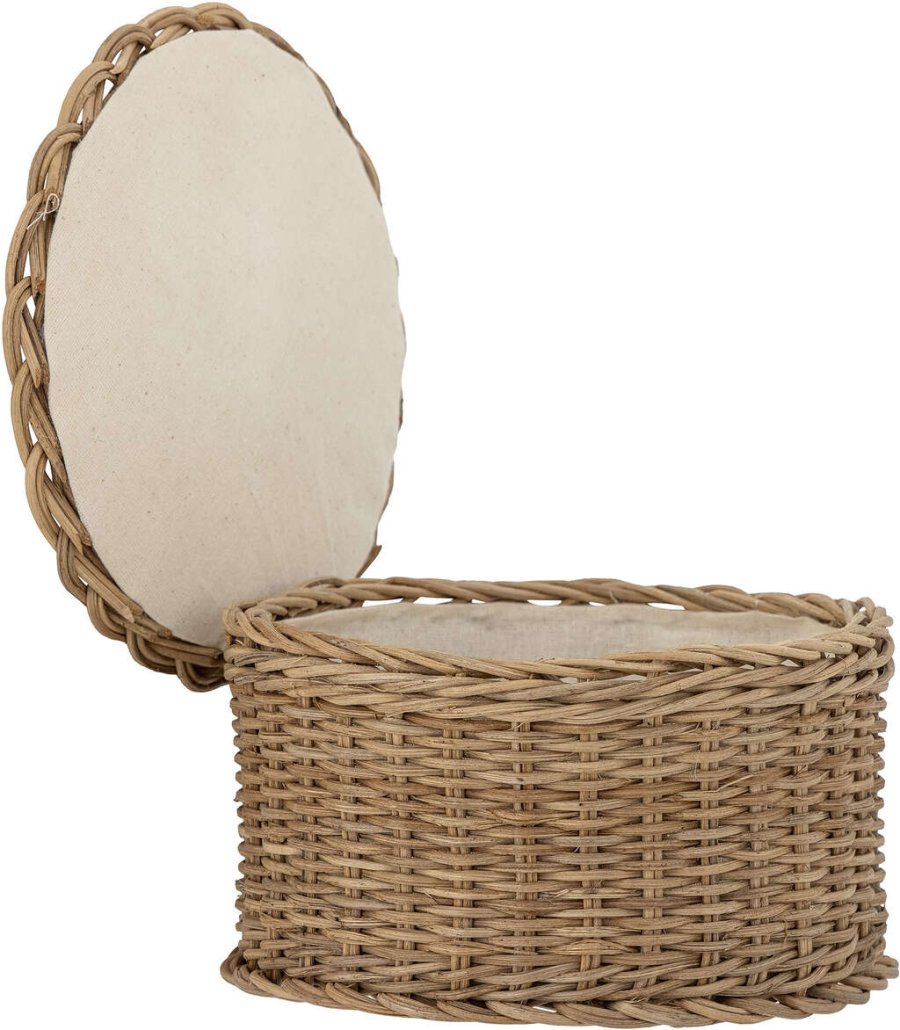 Bloomingville Kay Korb mit Deckel 20 cm, Rattan