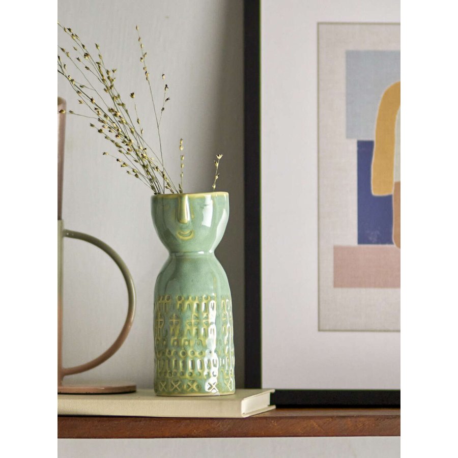 Bloomingville Embla Vase H14,5 cm, Grün