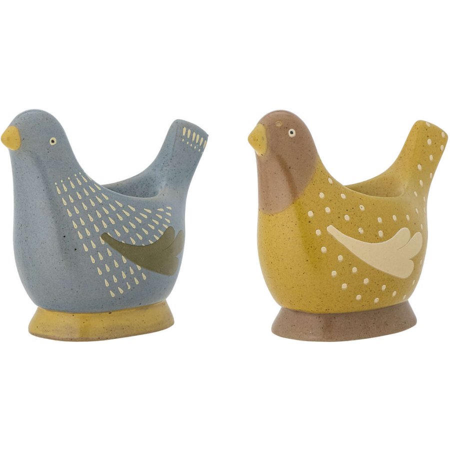 Bloomingville Birdy Eierbecher 2er Set H8 cm, Blau