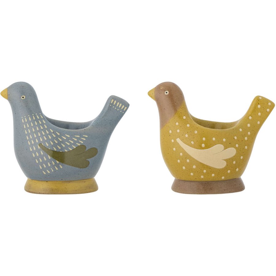 Bloomingville Birdy Eierbecher 2er Set H8 cm, Blau