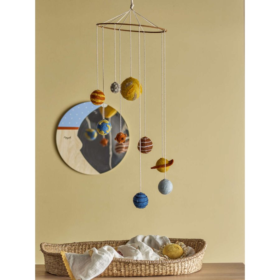 Bloomingville Mini Weltall Mobile 30 cm, Gelb