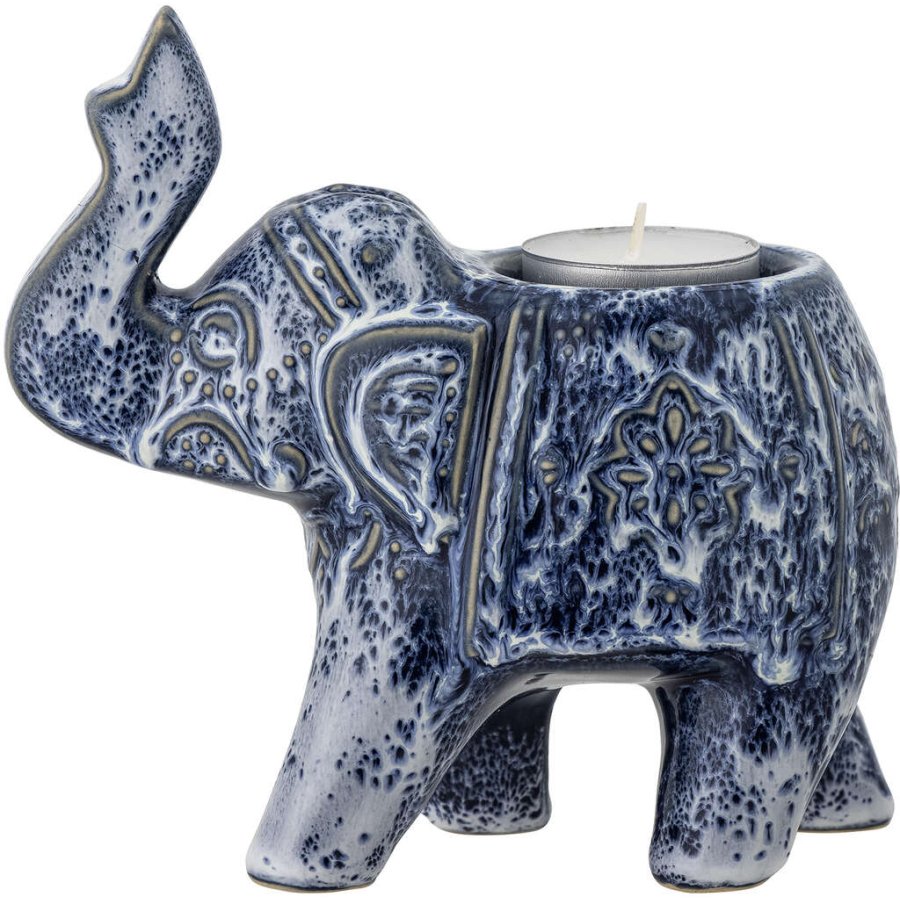 Creative Collection Oliphant Teelichthalter H8 cm, Blau