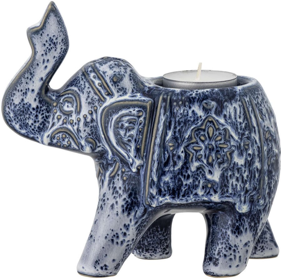 Creative Collection Oliphant Teelichthalter H8 cm, Blau