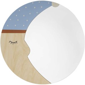 Bloomingville Mini Moony Wandspiegel 40 cm, Sperrholz