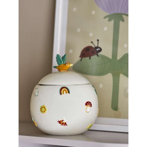 Bloomingville Mini Agnes Krukke m. Låg H15 cm, Hvid