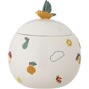 Bloomingville Mini Agnes Krukke m. Låg H15 cm, Hvid