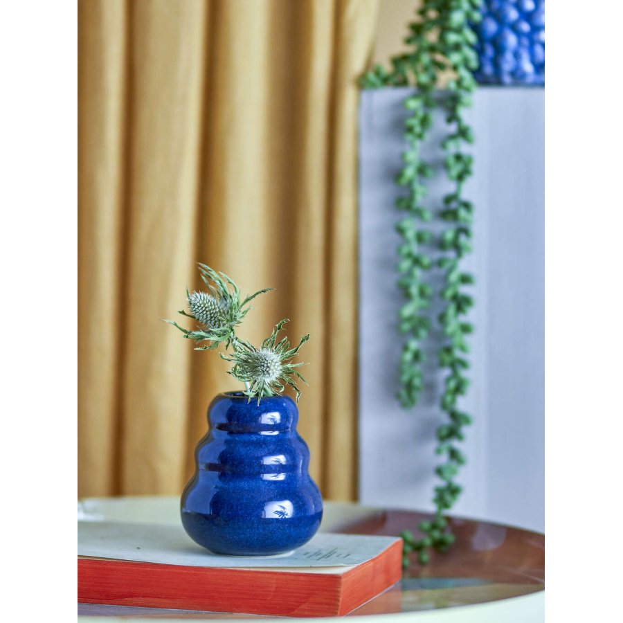 Bloomingville Faramir Vase H9,5 cm, Blau