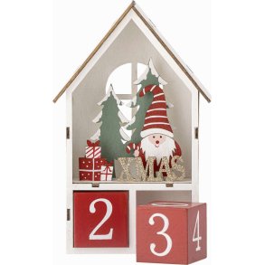 Bloomingville Edmund Adventskalender H19 cm, Rood