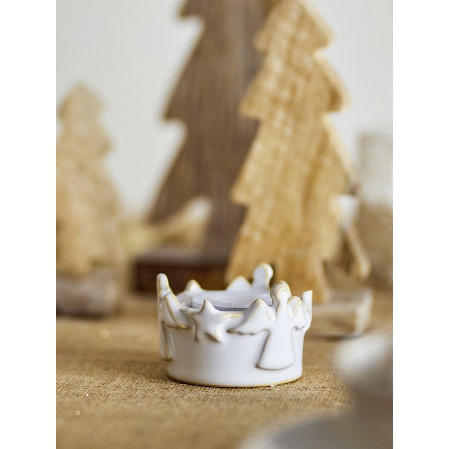 Bloomingville Starry Teelichthalter H5 cm, Weiß