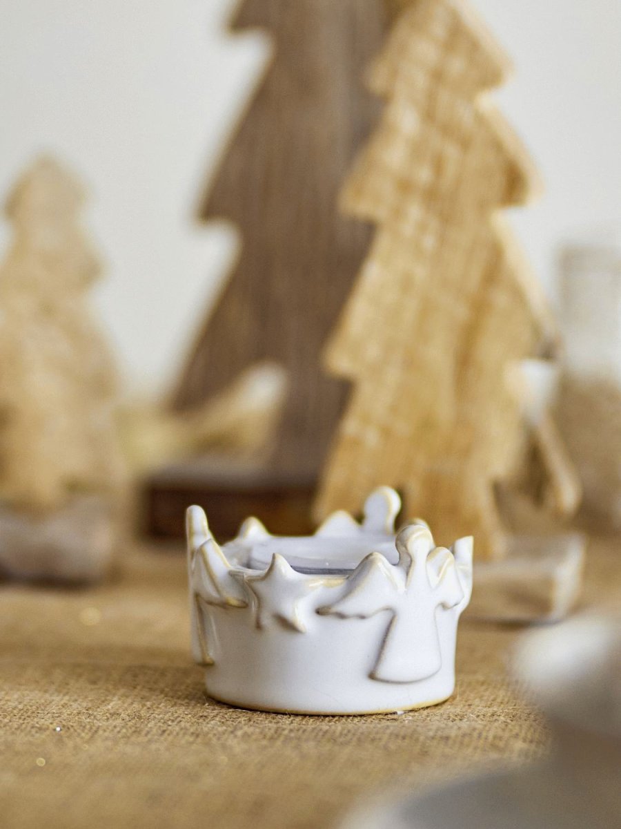 Bloomingville Starry Teelichthalter H5 cm, Weiß