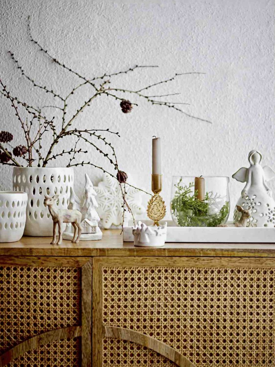 Bloomingville Starry Teelichthalter H5 cm, Weiß